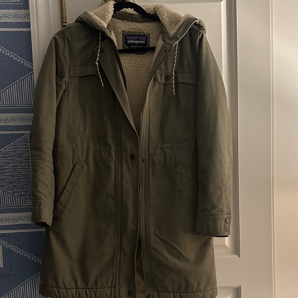 Patagonia Khaki Hooded Coat